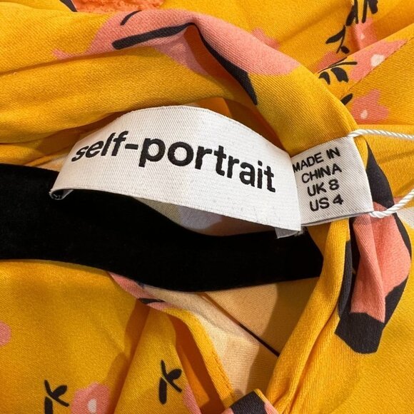 Self-Portrait Floral Print Twist Neck Long Sleeve Maxi Dress In Yellow $485 - Picture 13 of 14